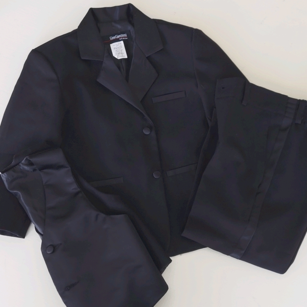 Boys Black Tux, vest & pants - Gino Giovanni  - 4